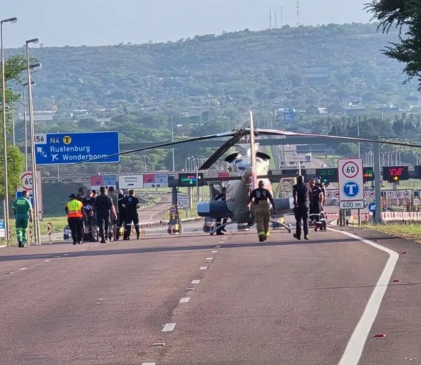 Plane on road EMS scene